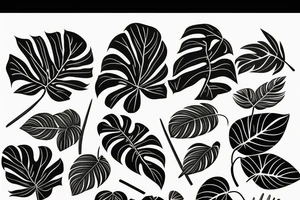monstera leaf tattoo idea