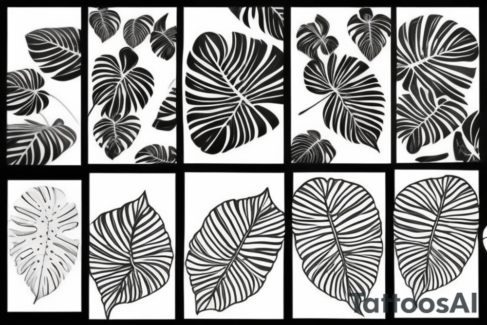 monstera leaf tattoo idea