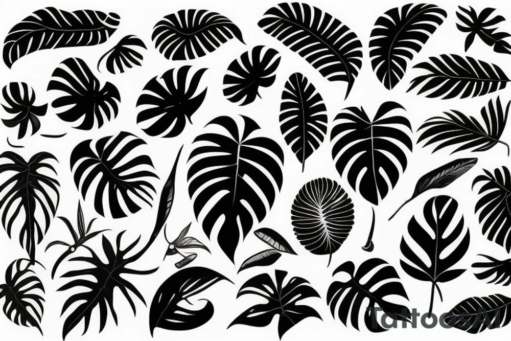 monstera leaf tattoo idea