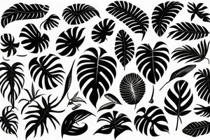 monstera leaf tattoo idea