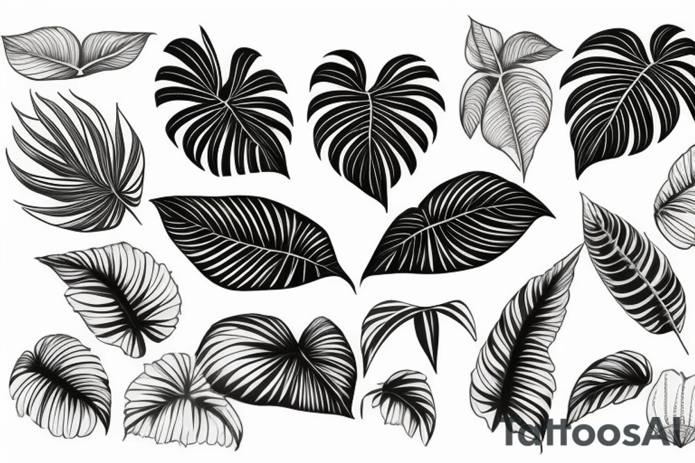 Monstera deliciosa leaf tattoo idea