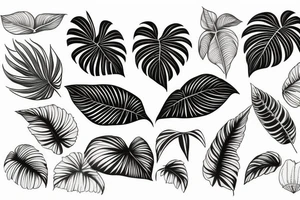 Monstera deliciosa leaf tattoo idea