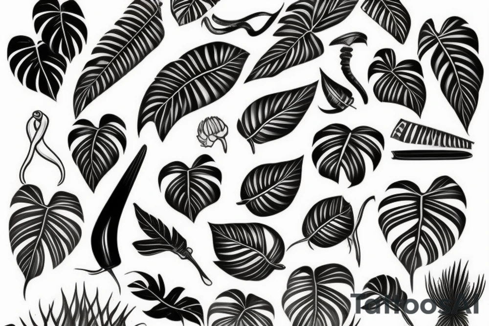 Monstera deliciosa leaf tattoo idea