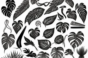 Monstera deliciosa leaf tattoo idea