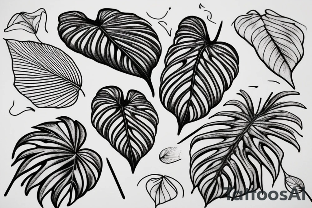 Monstera deliciosa leaf tattoo idea