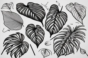 Monstera deliciosa leaf tattoo idea