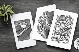 The star tarot card with water from a river along the edge and a starry background. Monstera deliciosa leaves in the bottom half of the card. XVII in the border. tattoo idea