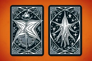 The star tarot card with water from a river along the edge and a starry background. Monstera deliciosa leaves in the bottom half of the card. XVII in the border. tattoo idea