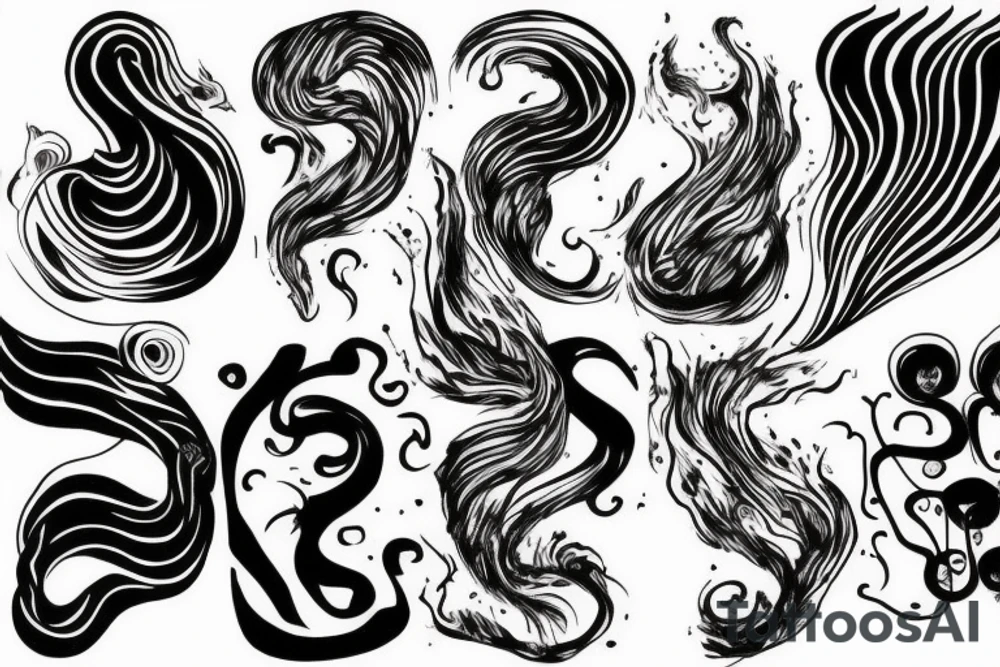 Four lines with smoke flowing around tattoo idea