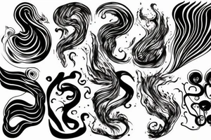 Four lines with smoke flowing around tattoo idea