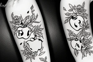 Apple with bite and the word freedom tattoo idea