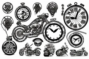 Clock bike chain tattoo idea