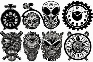 Clock bike chain tattoo idea