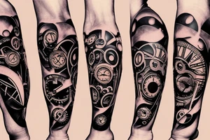 Clock roadbike cog tattoo idea