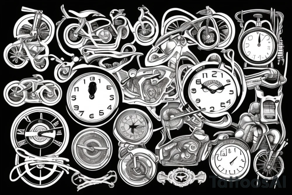 Clock road bike cog tattoo idea