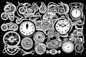 Clock road bike cog tattoo idea