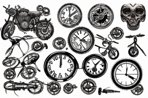 Clock road bike cog tattoo idea
