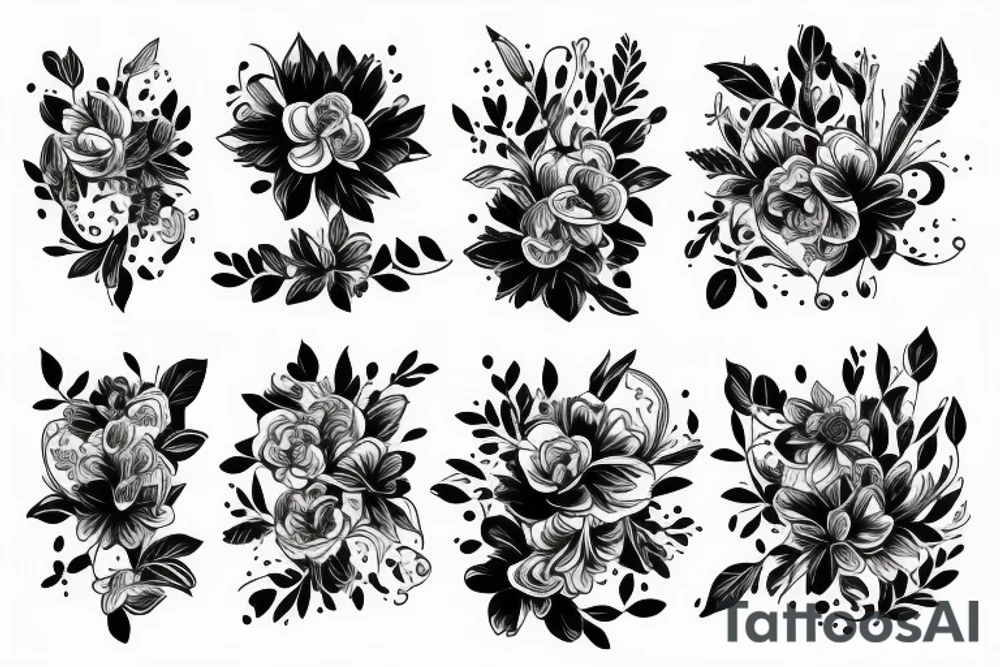 compositeur florale sur bras complet tattoo idea