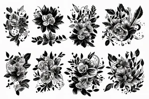 compositeur florale sur bras complet tattoo idea