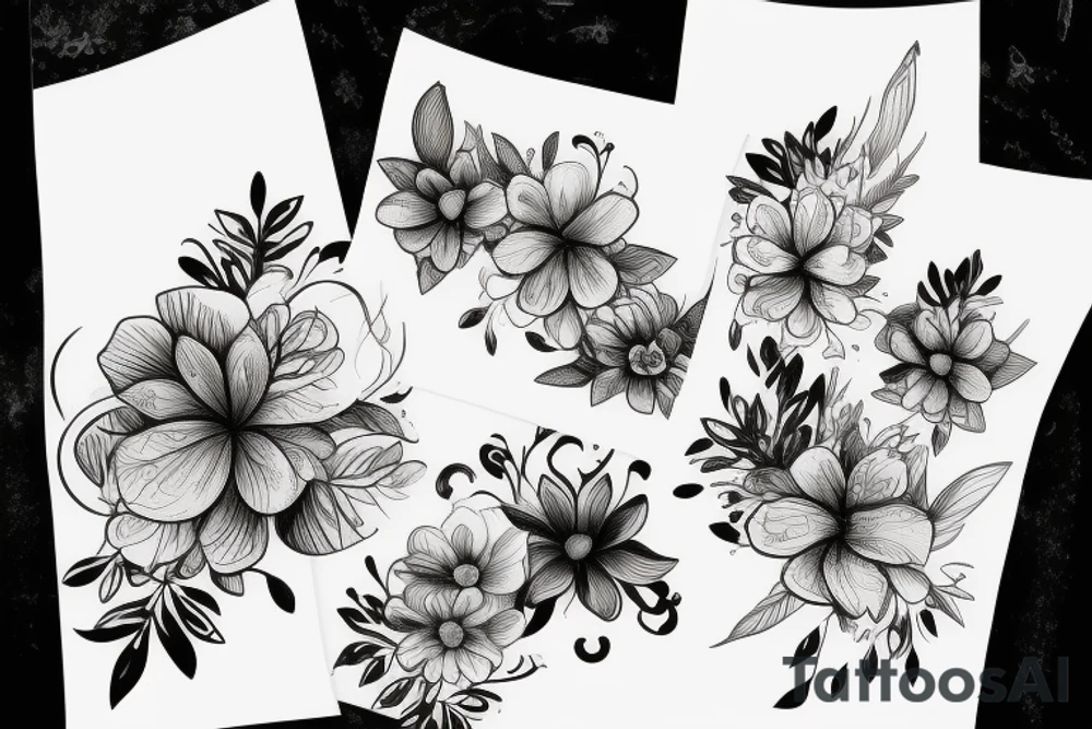 compositeur florale sur bras complet tattoo idea