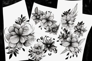 compositeur florale sur bras complet tattoo idea