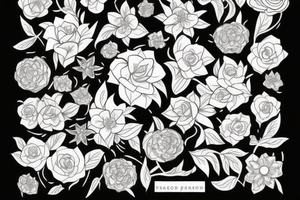composition florale sur bras complet tattoo idea