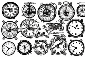 Clock 
aero bike
bike chain
map tattoo idea