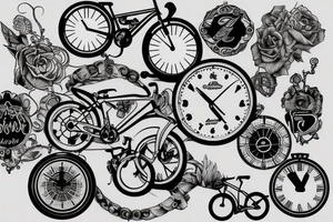 Clock 
colnago bike
bike chain
map tattoo idea
