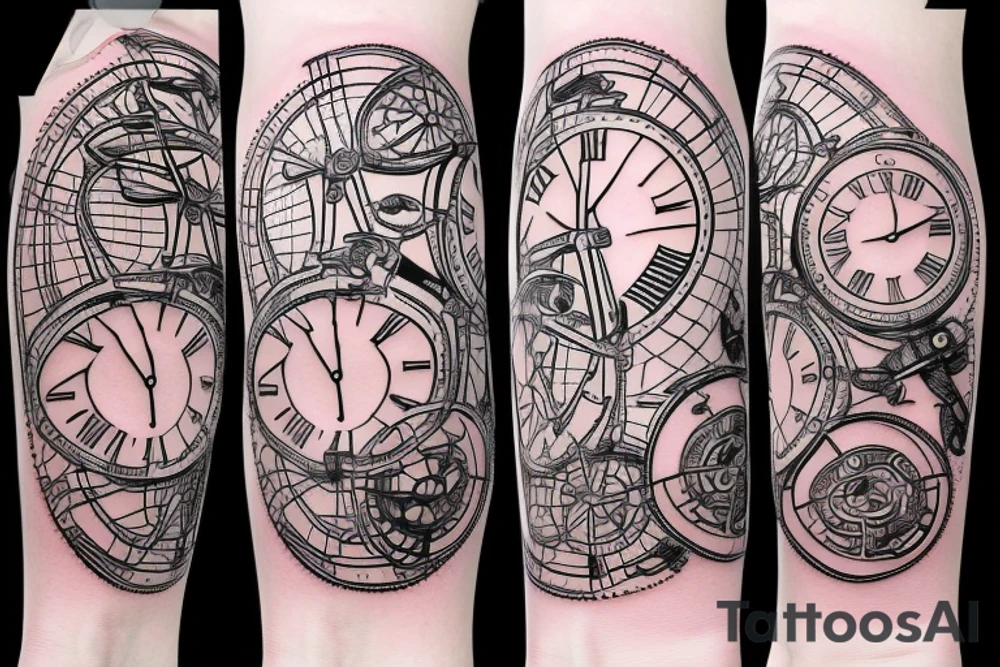 Clock 
colnago bike
bike chain
map tattoo idea