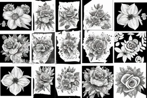 composition florale sur bras complet tattoo idea