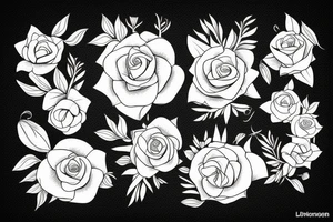 composition florale sur bras complet tattoo idea
