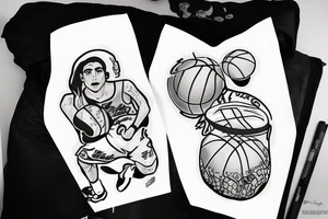 Basketball with boxing glives tattoo idea