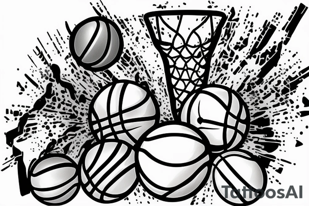 Basketball with boxing glives tattoo idea