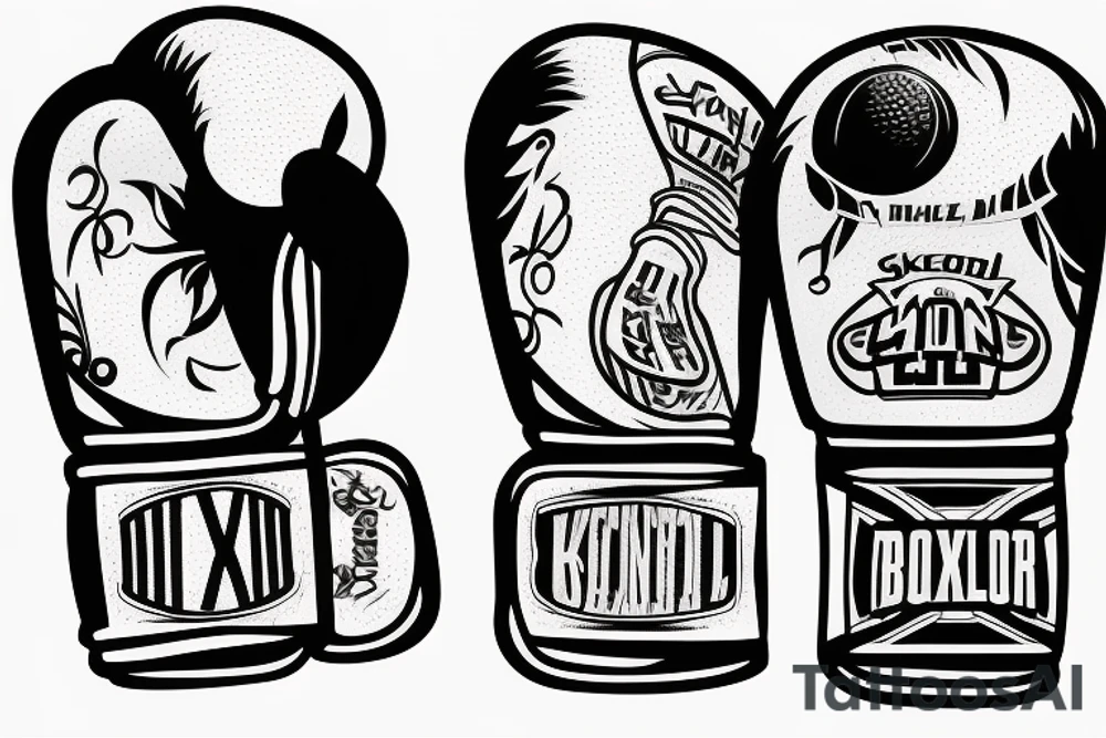 Basketball with boxing gloves tattoo idea