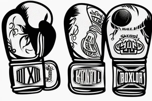 Basketball with boxing gloves tattoo idea