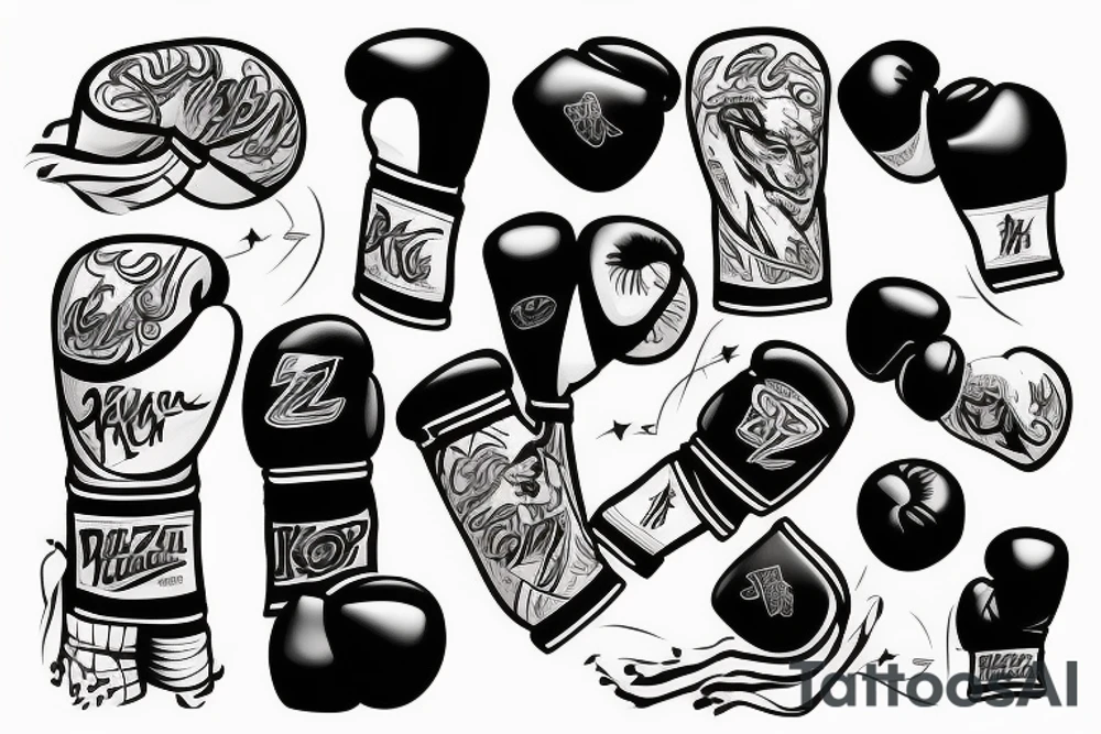 Basketball with boxing gloves tattoo idea