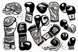 Basketball with boxing gloves tattoo idea
