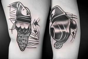 Basketball with boxing gloves tattoo idea