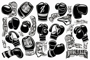 Basketball with boxing gloves tattoo idea