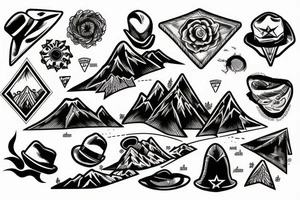 Mountains, rivers, cowboys tattoo idea