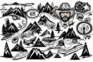 Mountains, rivers, cowboys tattoo idea