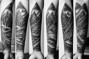 forearm ideas. Mountains, rivers, cowboys tattoo idea