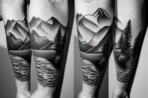 forearm ideas. Mountains, rivers, cowboys tattoo idea