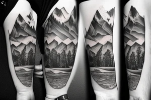 forearm ideas. Mountains, rivers, cowboys tattoo idea