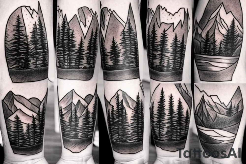 forearm ideas. Mountains, rivers, cowboys tattoo idea forearm ideas. Mountains, rivers, cowboys tattoo idea