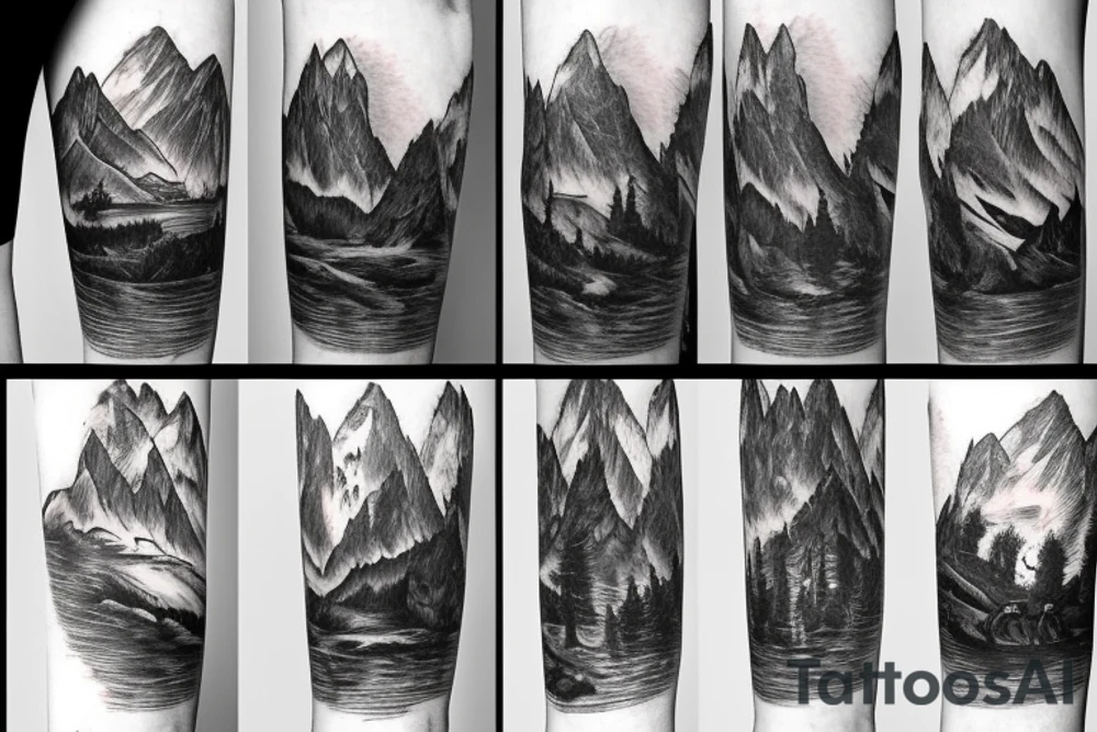 forearm ideas. mountains and cowboys tattoo idea