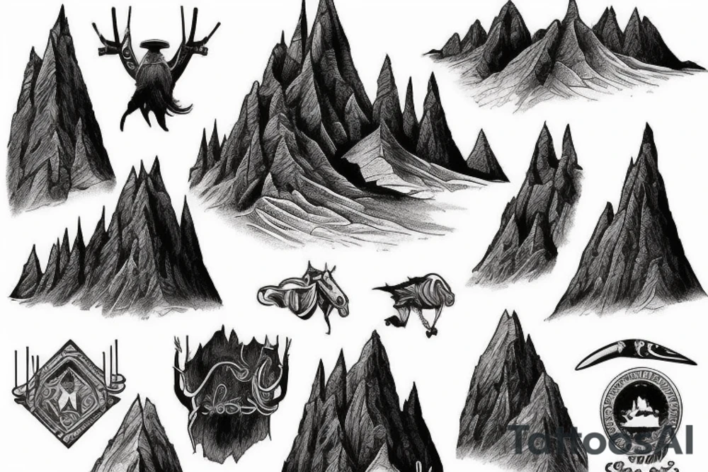 forearm ideas. mountains and cowboys tattoo idea