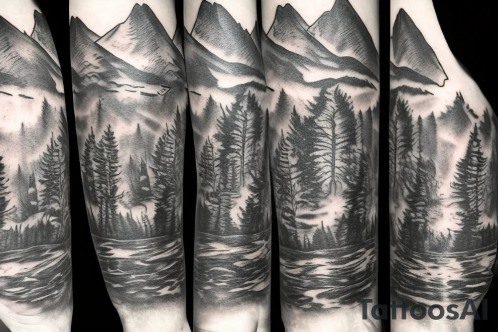 forearm ideas. mountain cowboys tattoo idea
