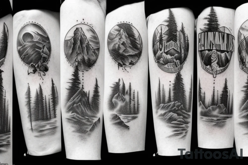 forearm ideas. mountain cowboys tattoo idea