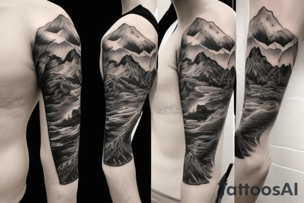 forearm ideas. mountains and cowboys tattoo idea